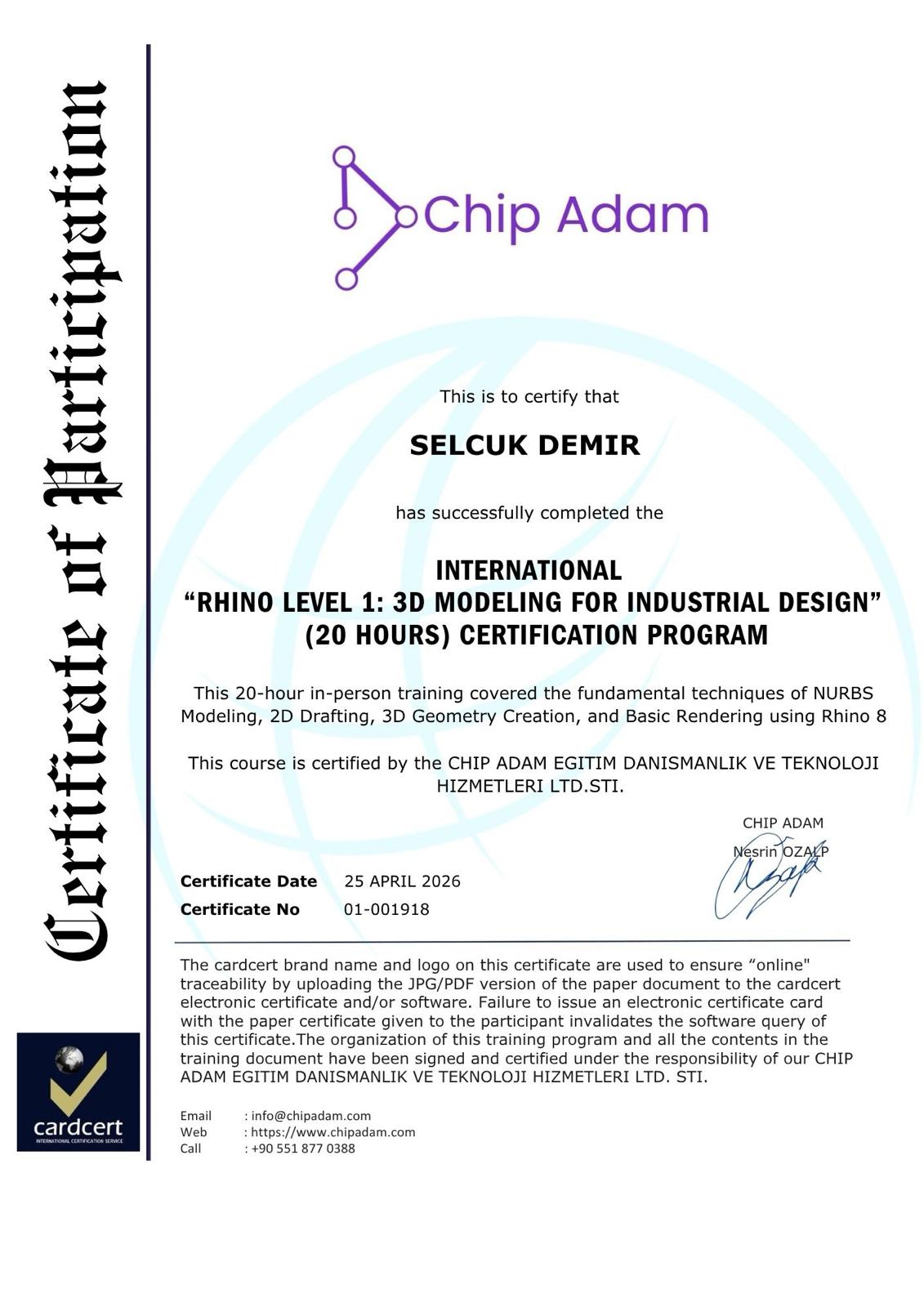 Global Rhino8 Certification